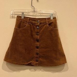 Suede Brown Brandy Melville Button Up Skirt